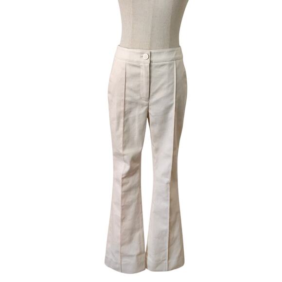 Veronica Beard Kimra Straight-Leg Pant Ecru US 4 - Picture 7 of 12